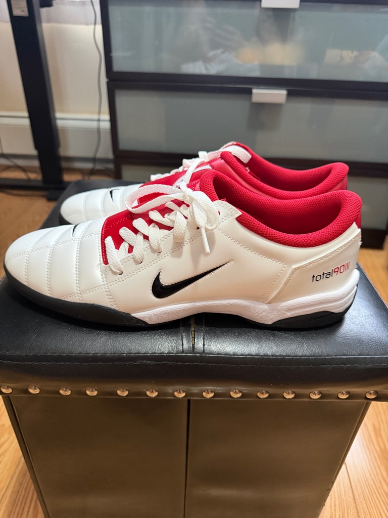 Nike Total 90 Iii White, Red & Black Athletic Shoes